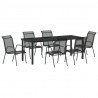 Zestaw do jadalni w ogrodzie 7 pcs Czarny
