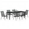 Zestaw do jadalni w ogrodzie 7 pcs Czarny