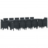 Zestaw do jadalni w ogrodzie 15 pcs Antracyt Rattan Polt