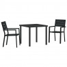 Zestaw do jadalni w ogrodzie 3 pcs Czarny