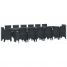 Zestaw do jadalni w ogrodzie 15 pcs Antracyt Rattan Polt