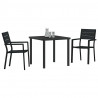 Zestaw do jadalni w ogrodzie 3 pcs Czarny