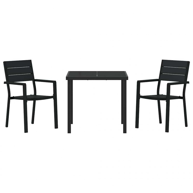 Zestaw do jadalni w ogrodzie 3 pcs Czarny
