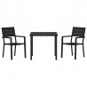 Zestaw do jadalni w ogrodzie 3 pcs Czarny
