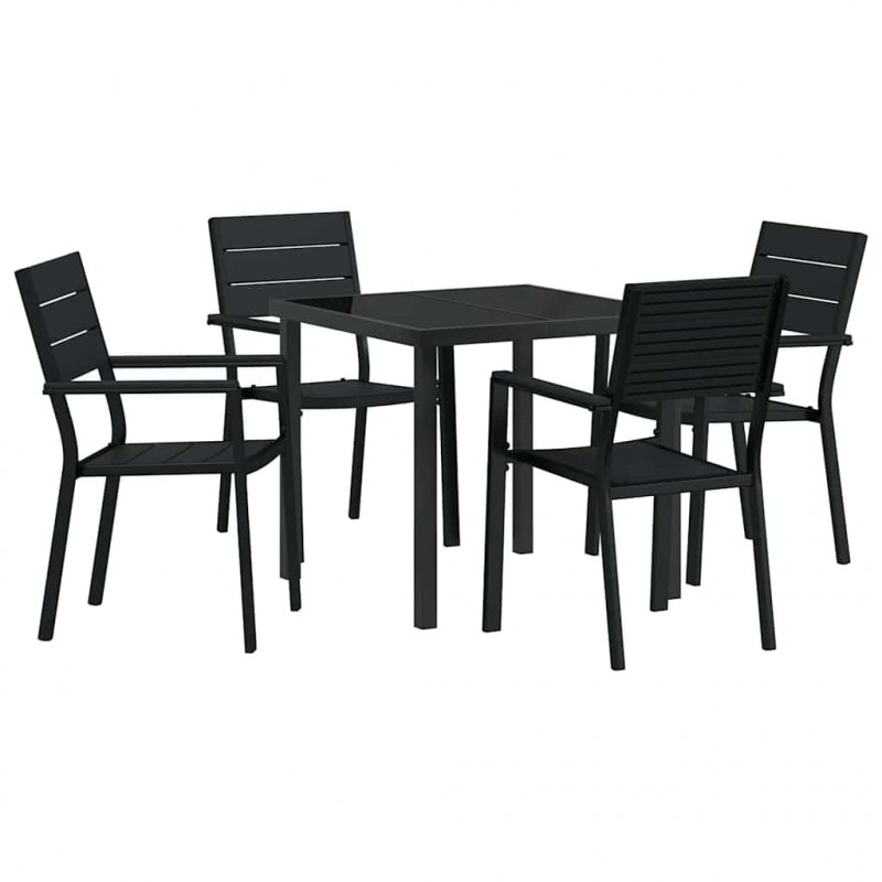Zestaw do jadalni w ogrodzie 5 pcs Czarny