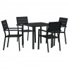Zestaw do jadalni w ogrodzie 5 pcs Czarny