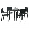 Zestaw do jadalni w ogrodzie 5 pcs Czarny
