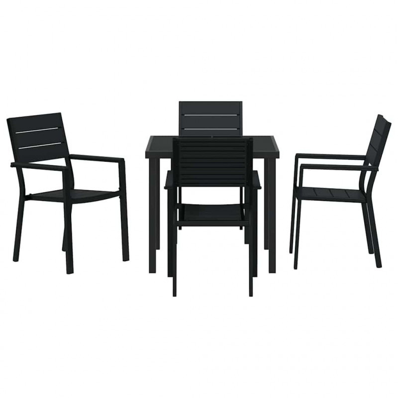 Zestaw do jadalni w ogrodzie 5 pcs Czarny