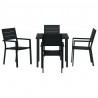 Zestaw do jadalni w ogrodzie 5 pcs Czarny