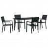 Zestaw do jadalni w ogrodzie 5 pcs Czarny