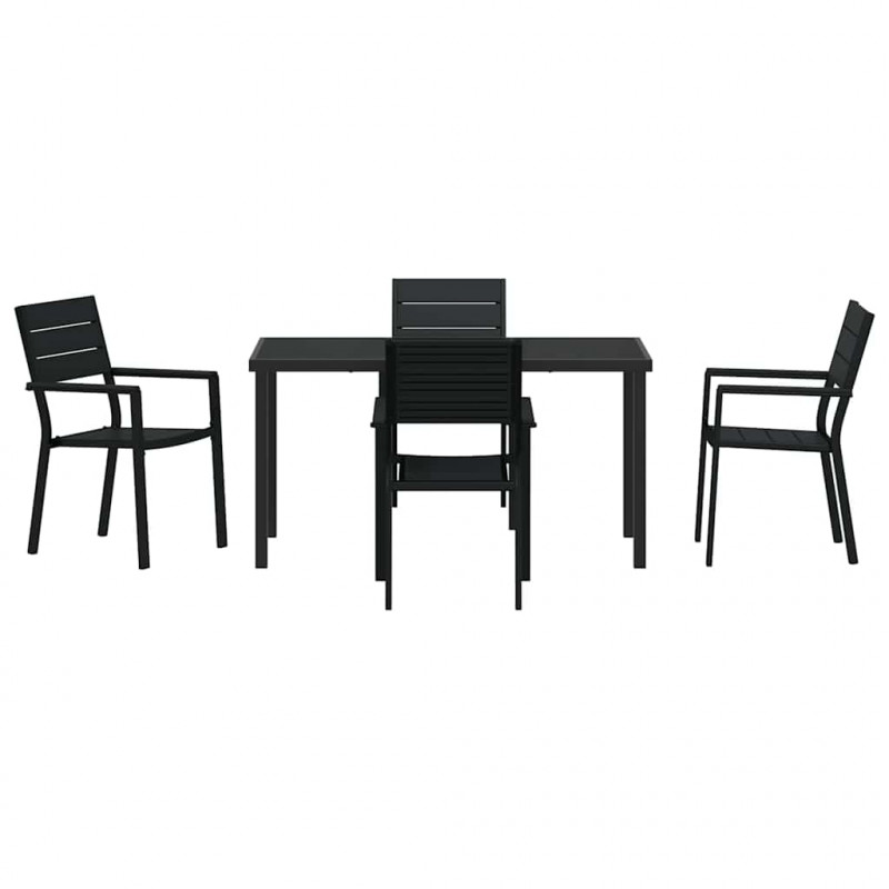 Zestaw do jadalni w ogrodzie 5 pcs Czarny