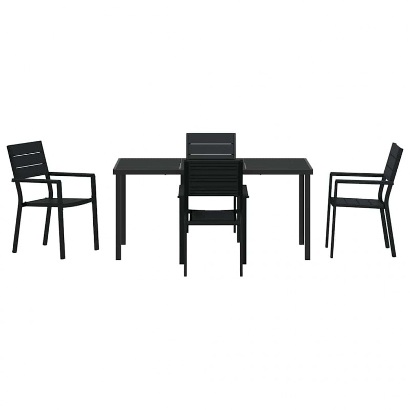 Zestaw do jadalni w ogrodzie 5 pcs Czarny