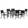 Zestaw do jadalni w ogrodzie 7 pcs Czarny
