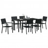 Zestaw do jadalni w ogrodzie 7 pcs Czarny