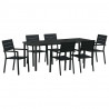 Zestaw do jadalni w ogrodzie 7 pcs Czarny