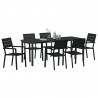 Zestaw do jadalni w ogrodzie 7 pcs Czarny