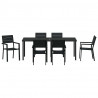 Zestaw do jadalni w ogrodzie 7 pcs Czarny