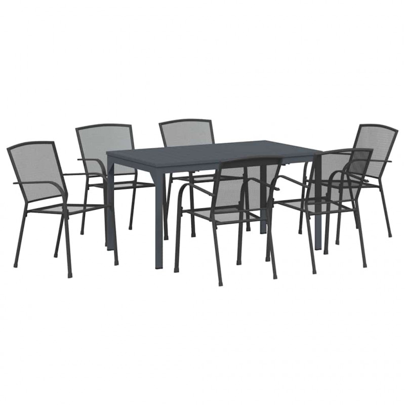Zestaw do jadalni w ogrodzie 7 pcs Antracyt