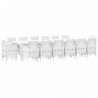 Zestaw do jadalni w ogrodzie 15 pcs Biały Rattan Polt