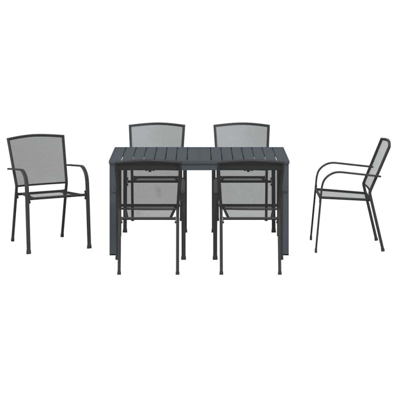Zestaw do jadalni w ogrodzie 7 pcs Antracyt