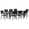 Zestaw do jadalni w ogrodzie 9 pcs Czarny
