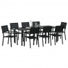 Zestaw do jadalni w ogrodzie 9 pcs Czarny
