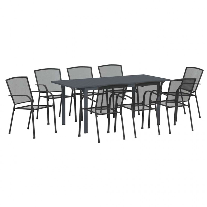 Zestaw do jadalni w ogrodzie 9 pcs Antracyt