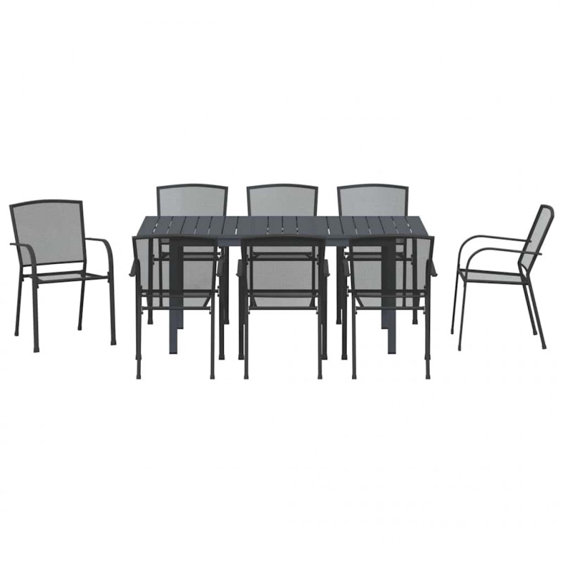 Zestaw do jadalni w ogrodzie 9 pcs Antracyt