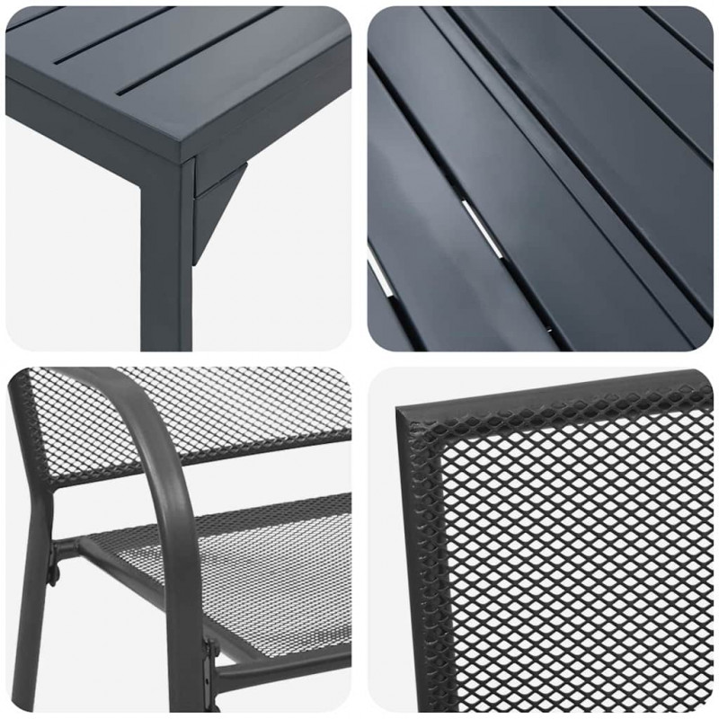 Zestaw do jadalni w ogrodzie 9 pcs Antracyt