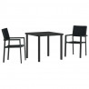 Zestaw do jadalni w ogrodzie 3 pcs Czarny