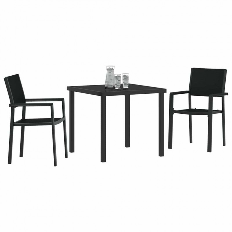 Zestaw do jadalni w ogrodzie 3 pcs Czarny