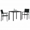 Zestaw do jadalni w ogrodzie 3 pcs Czarny
