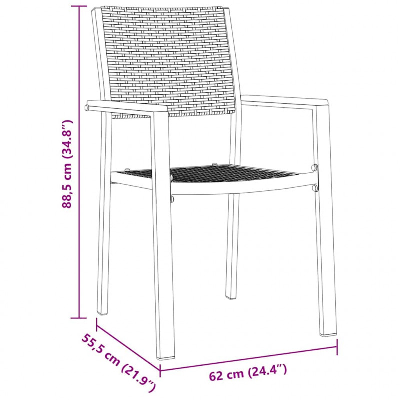 Zestaw do jadalni w ogrodzie 3 pcs Czarny
