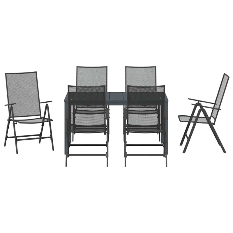 Zestaw do jadalni w ogrodzie 7 pcs Antracyt