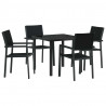 Zestaw do jadalni w ogrodzie 5 pcs Czarny