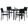 Zestaw do jadalni w ogrodzie 5 pcs Czarny