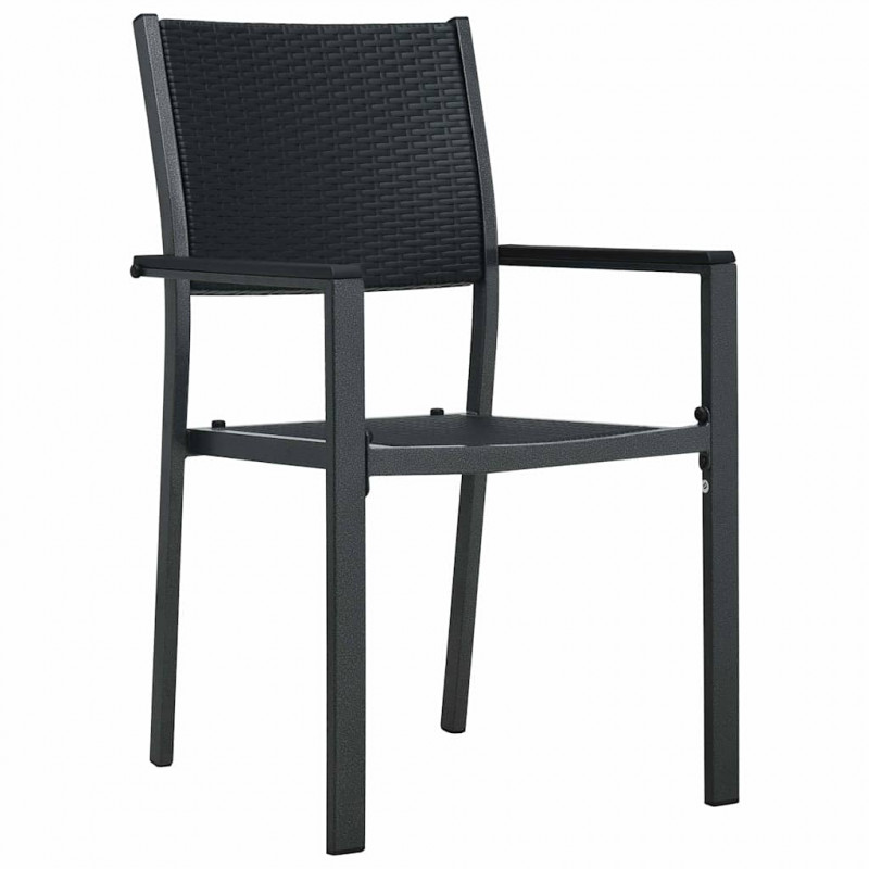 Zestaw do jadalni w ogrodzie 5 pcs Czarny