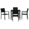 Zestaw do jadalni w ogrodzie 5 pcs Czarny