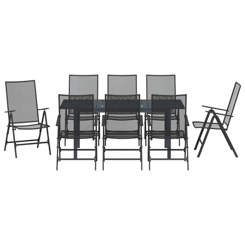 Zestaw do jadalni w ogrodzie 9 pcs Antracyt