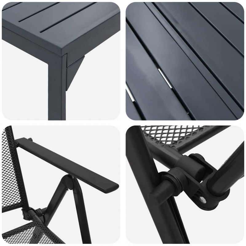 Zestaw do jadalni w ogrodzie 9 pcs Antracyt