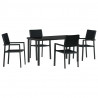 Zestaw do jadalni w ogrodzie 5 pcs Czarny