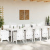Zestaw do jadalni w ogrodzie 15 pcs Biały Rattan Polt