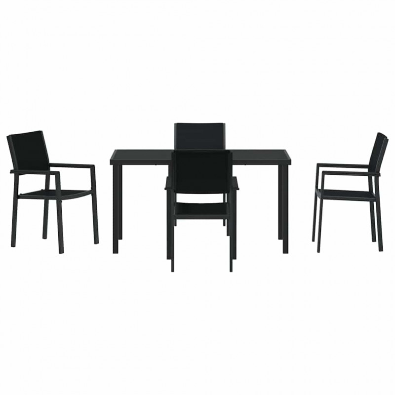 Zestaw do jadalni w ogrodzie 5 pcs Czarny