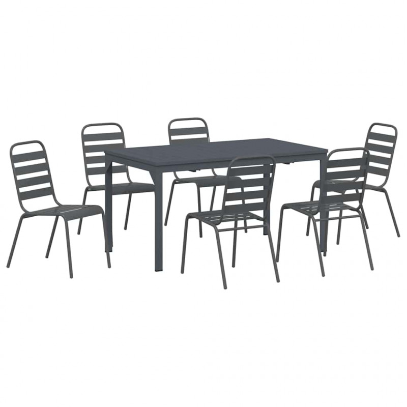 Zestaw do jadalni w ogrodzie 7 pcs Antracyt