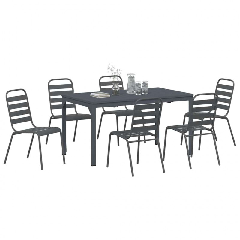 Zestaw do jadalni w ogrodzie 7 pcs Antracyt