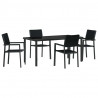 Zestaw do jadalni w ogrodzie 5 pcs Czarny