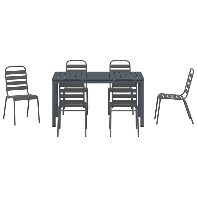 Zestaw do jadalni w ogrodzie 7 pcs Antracyt