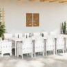 Zestaw do jadalni w ogrodzie 15 pcs Biały Rattan Polt