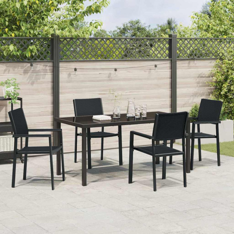 Zestaw do jadalni w ogrodzie 5 pcs Czarny