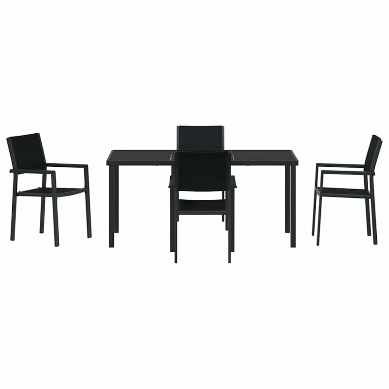 Zestaw do jadalni w ogrodzie 5 pcs Czarny